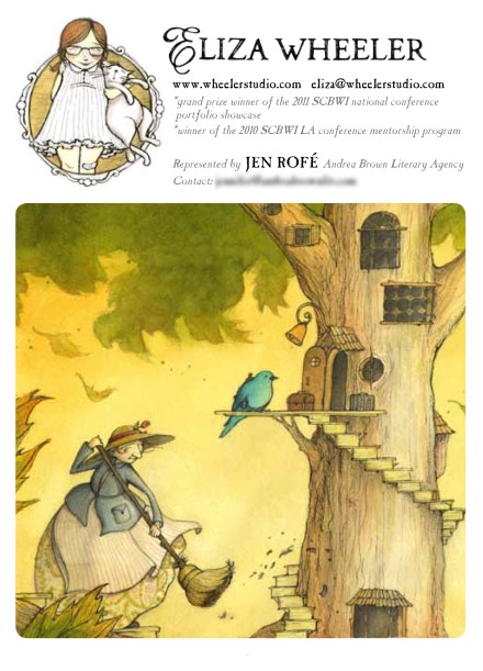 Postcard front with all the contact info.