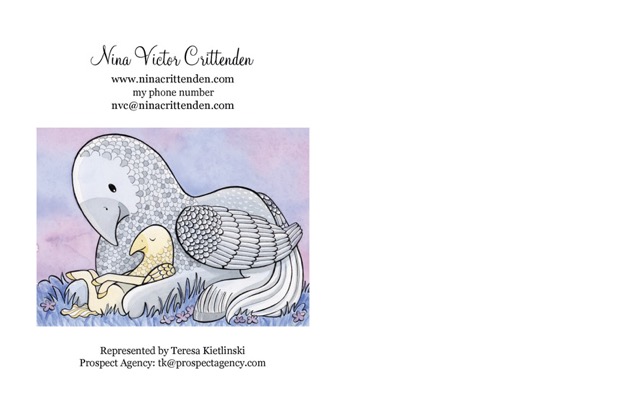 The back of the postcard tells us more about these adorable characters.